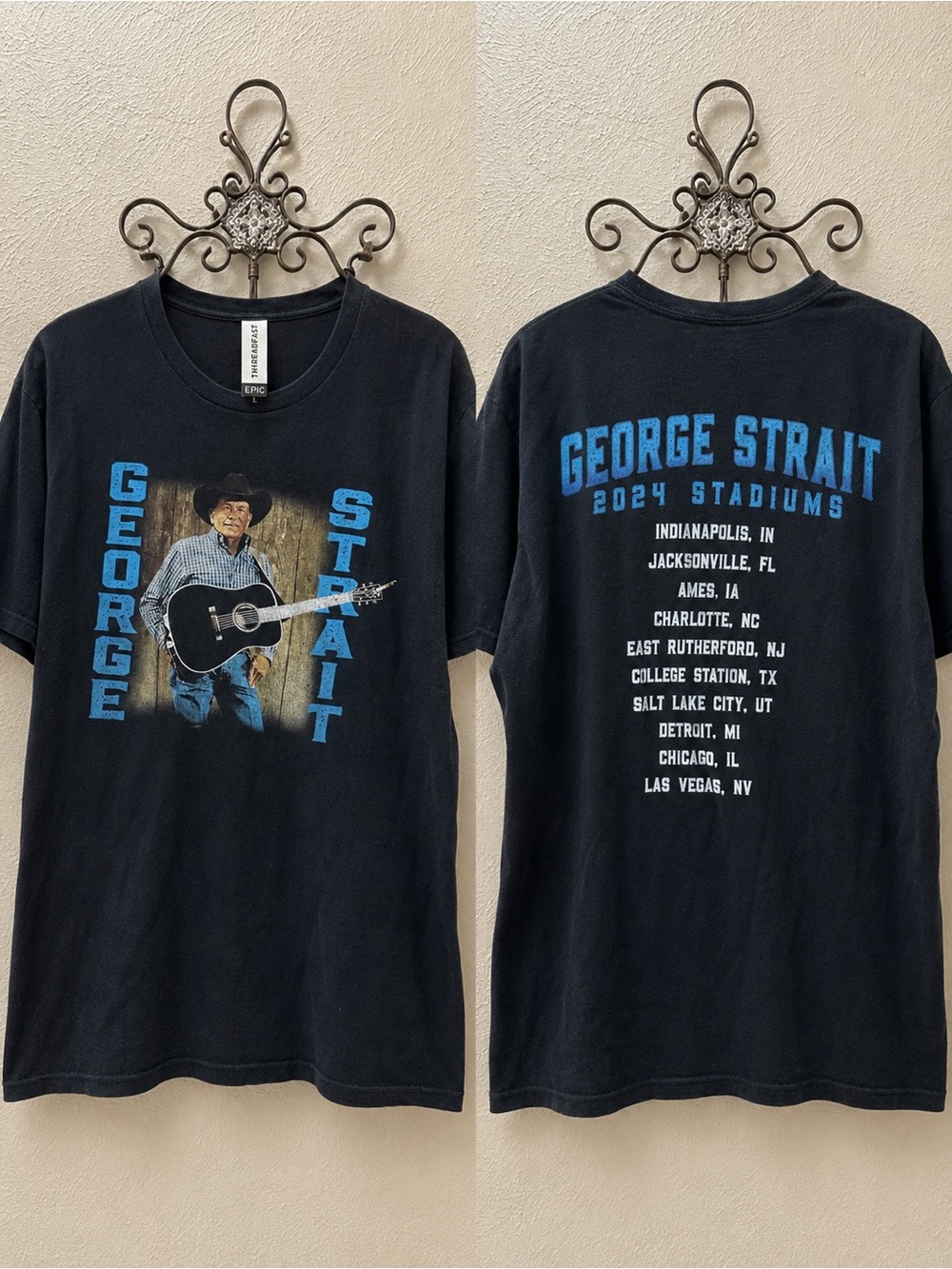 George Strait Black Graphic Tour T‑Shirt